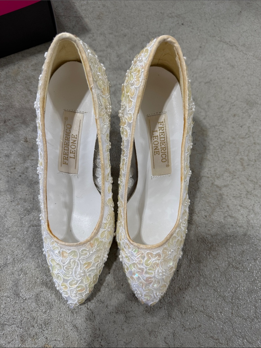 Ivory Beaded Pointed-Toe Heels